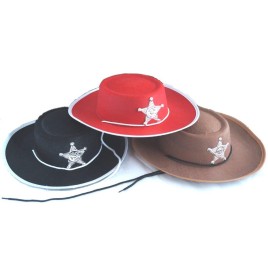 Chapeau cowboy SHERIF 52 cm couleurs assort - Articles Kermesse, Tr...