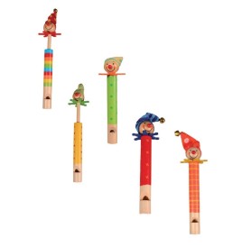 Sifflet en bois clown12 cm (modèles assortis)