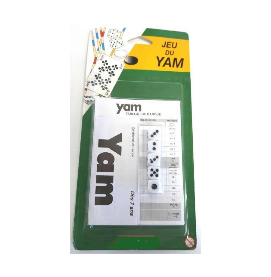 Jeu de yam  5 Dés + bloc sous blister