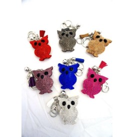 Bijou de sac ou porte clé Hibou strass fantaisi