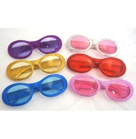 Lunettes pailletées Coul. assorties la paire