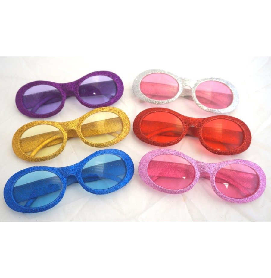 Lunettes pailletées Coul. assorties la paire