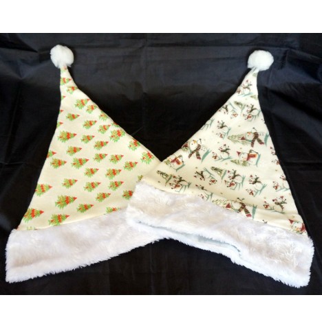 Bonnet de Noël blanc motifs 🎄 Chic & doux en fausse fourrure