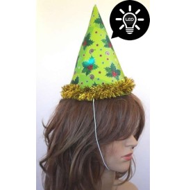 Chapeau Pointu Lumineux pvc avec élastique - Noël  pas cher