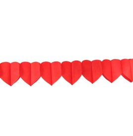 Guirlande Coeur rouge long 4 m  haut 17 cm