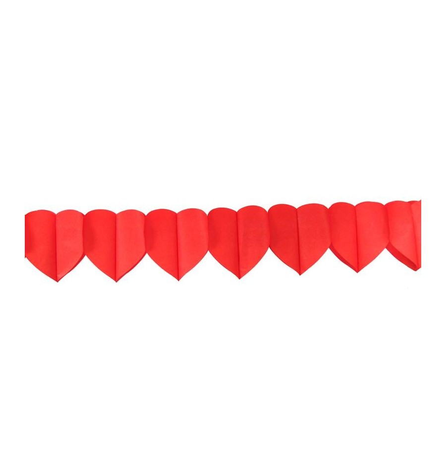 Guirlande Coeur rouge long 4 m  haut 17 cm