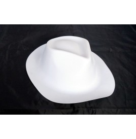 Chapeau Al-Capone pvc aspect feutrine Blanc