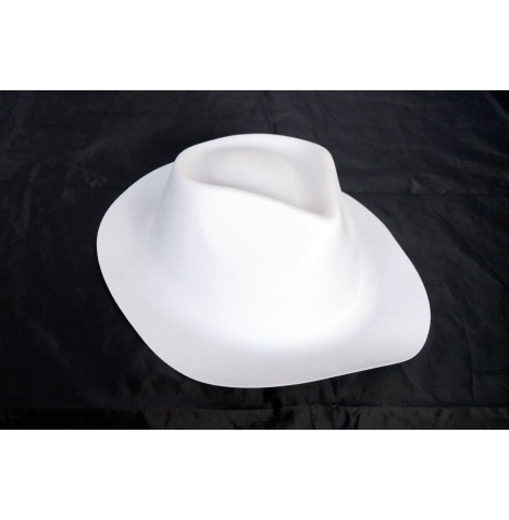 Chapeau Al-Capone pvc aspect feutrine Blanc