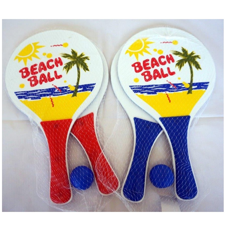 Raquettes beach ball 34 x 19 cm + 1 balle