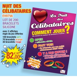 Nuit des célibataires lot de 200 bracelets - Articles Evènementiel, à chacun son style