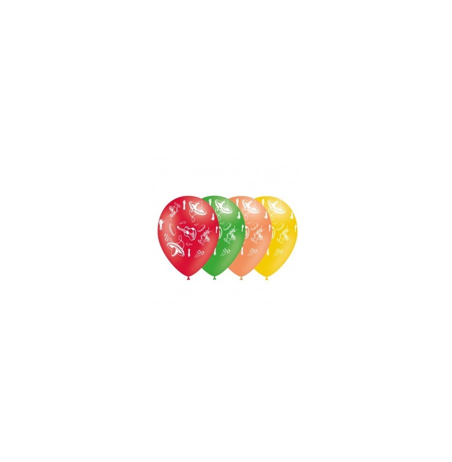Ballons mexico 29 cm couleurs asorties les 10