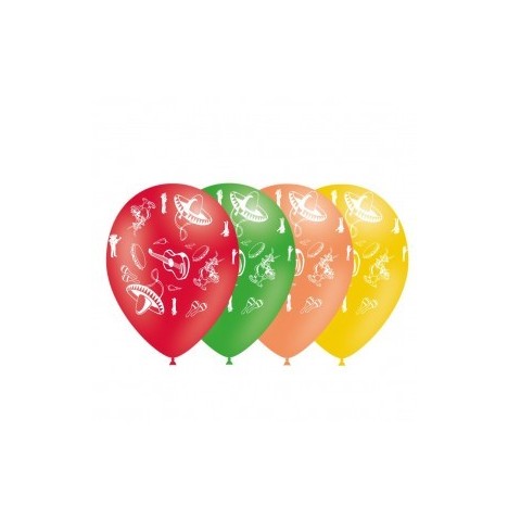 Ballons mexico 29 cm couleurs asorties les 10
