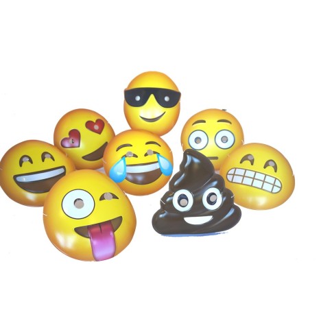 24 MASQUES EMOJI ASSORTIS 21X21cm - Lots promotionnels  pas cher