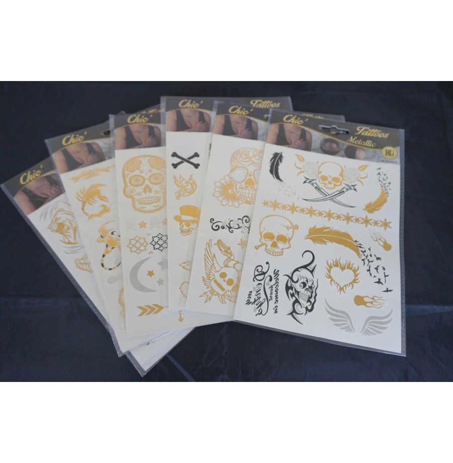 Lot de 25 Plaquettes Tattoos Halloween