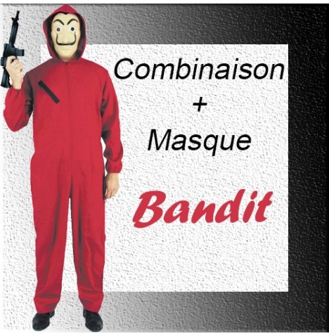 Combinaison voleur Taille M/L+ Masque Voleur - Costumes  pas cher