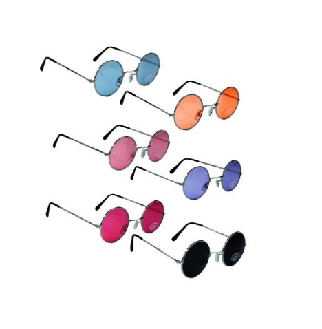 lunettes hippie, couleurs fun pour tous