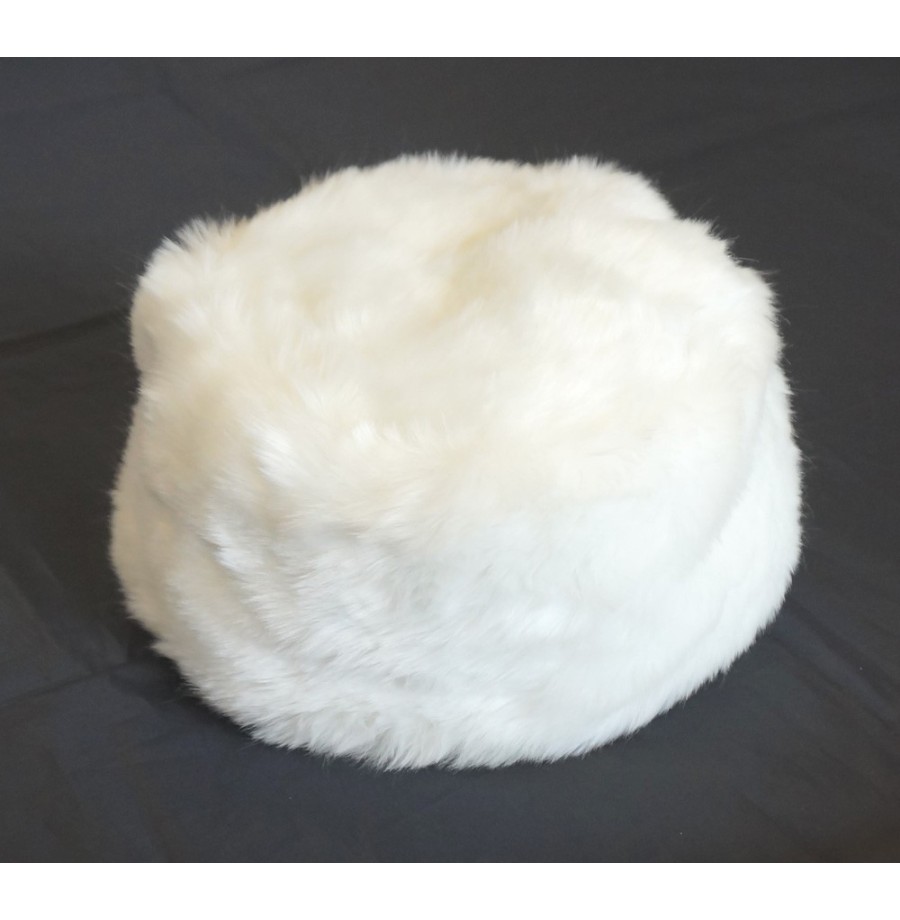 Toque fourrure blanche synthétique