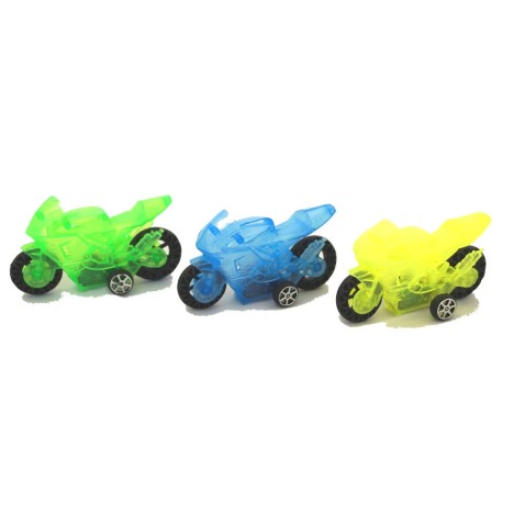 Moto plastique rétrofriction 9 cm fluo - Jeux garçon  pas cher