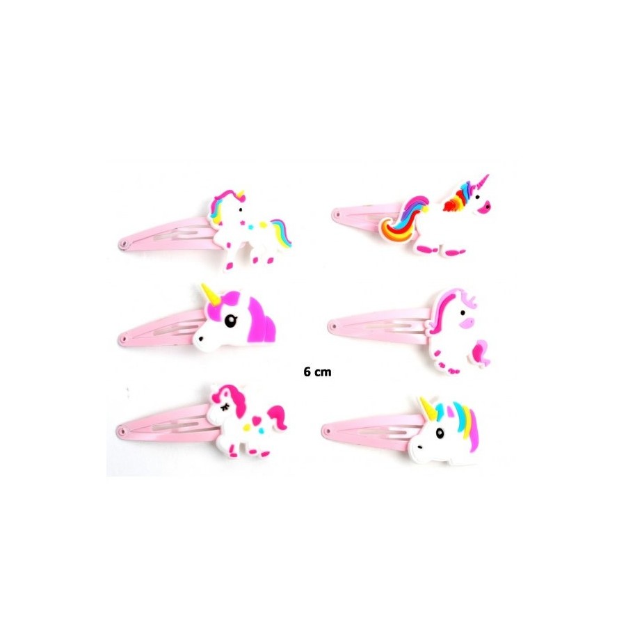 barrettes Licorne  6cm  lot de 2