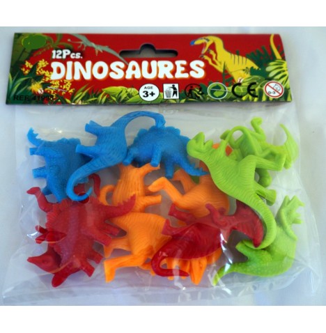 Sachet de 12 Dinosaures 6 cm - Pêche mixte  pas cher