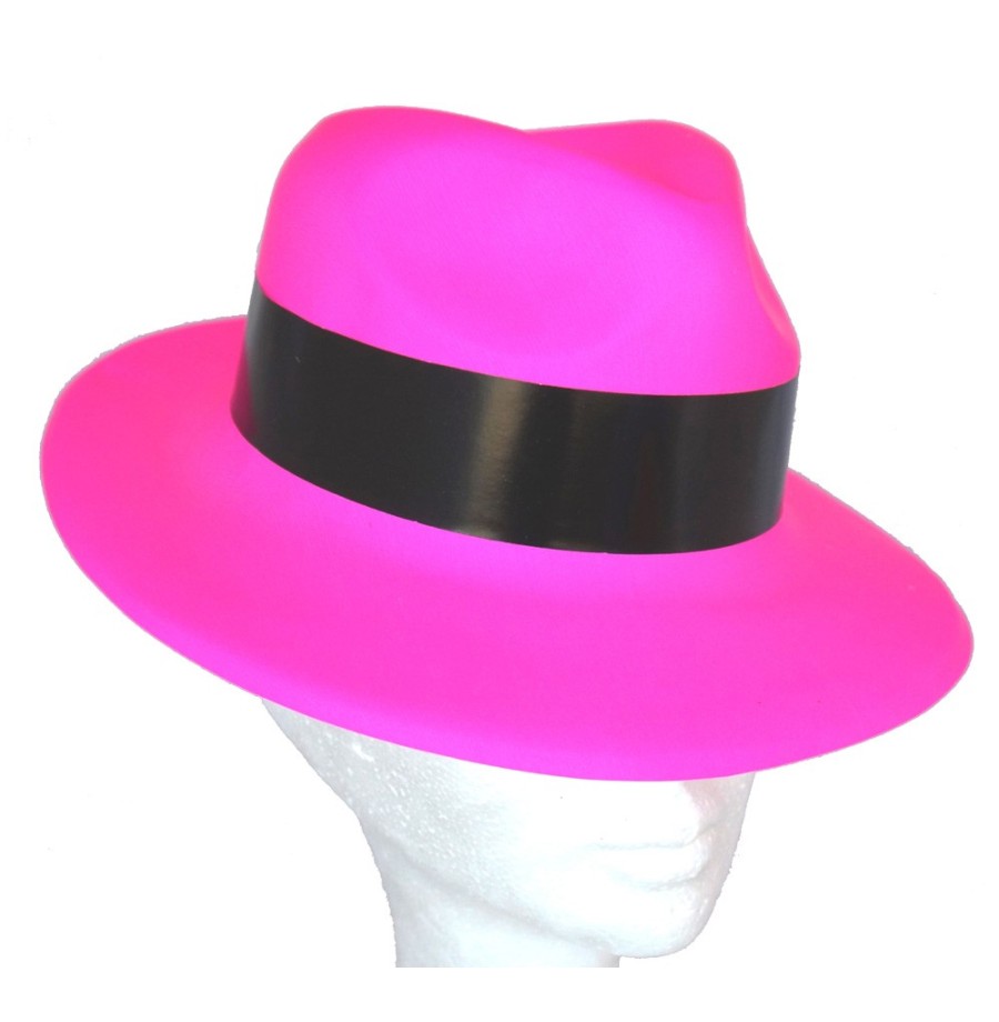 Chapeau gangster rose pvc