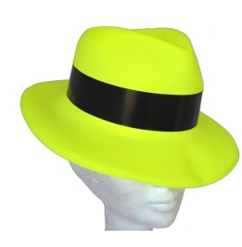 Chapeau gangster Jaune plastic - Chapeaux  pas cher