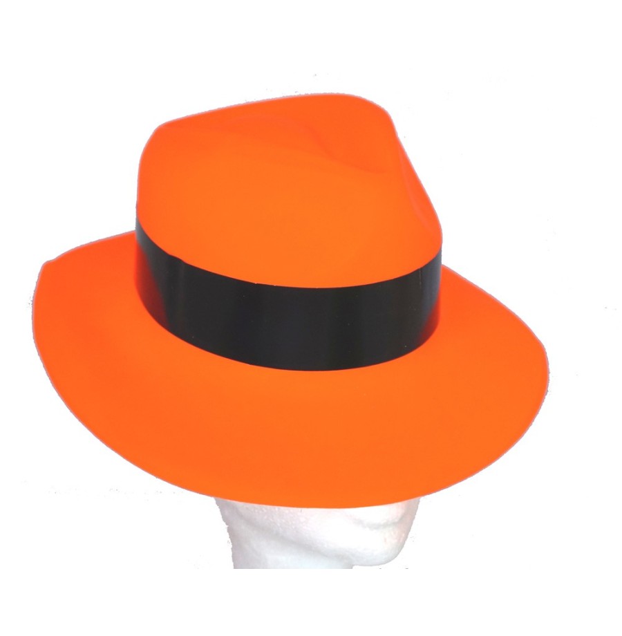 Chapeau gangster Orange  pvc