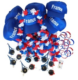 KIT FAN ZONE FRANCE Casquettes, Lunettes, Colliers & Maquillage