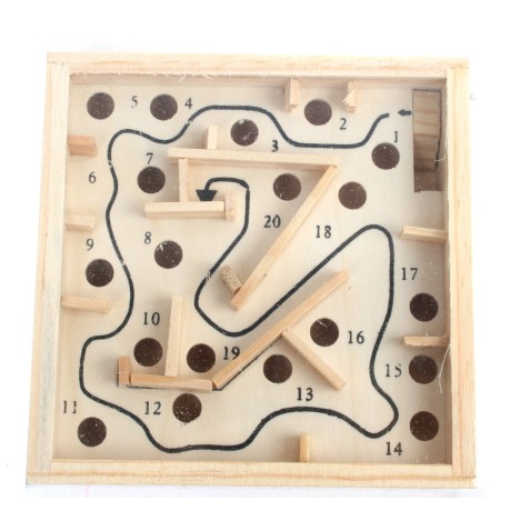 Labyrinthe en bois 11.5 cm x 11.5 cm - Jeux bois  pas cher