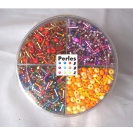 Boîte perles et tubes brillantes 4 cases - Perles et accessoires - ...