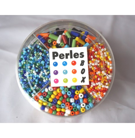 Bte perles rocailles gros-petits trous 4 cases