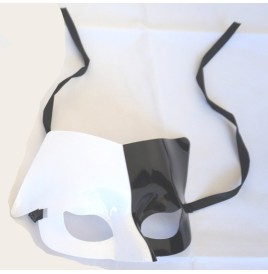 Loup noir et blanc Homme pvc - Loups et Masques  pas cher