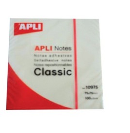 Bloc 100 feuilles post-it notes 'adhésif' 75 x 75