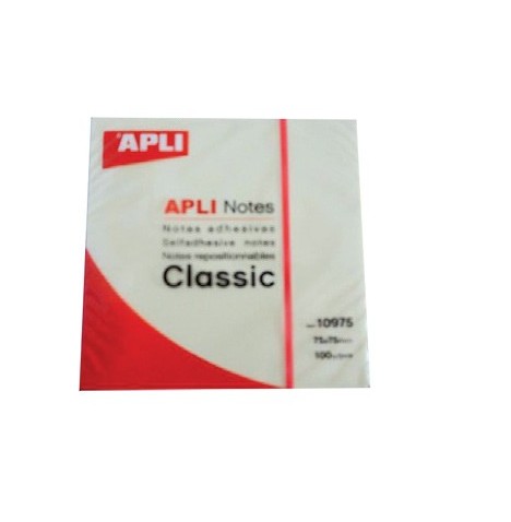 Bloc 100 feuilles post-it notes 'adhésif' 75 x 75