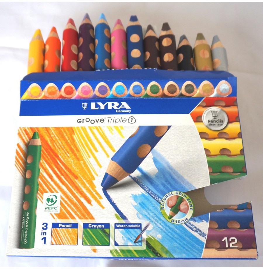 Etui 12 crayon Lyra Groove tripe one