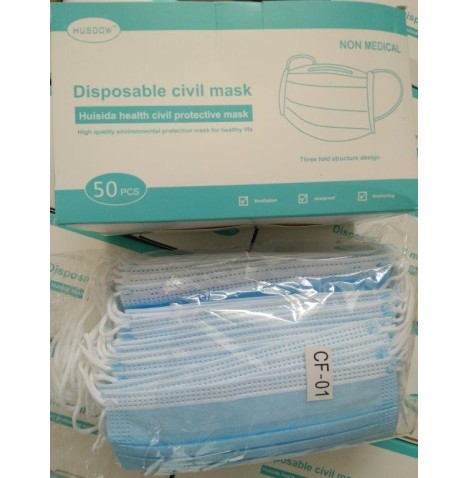 Masques civils (50pcs) jetables de protection