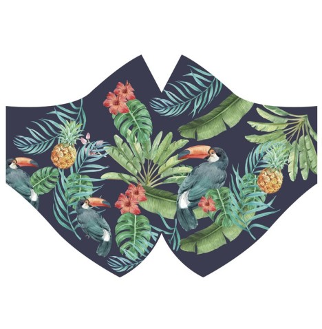 Masque protection tissu décor tropical