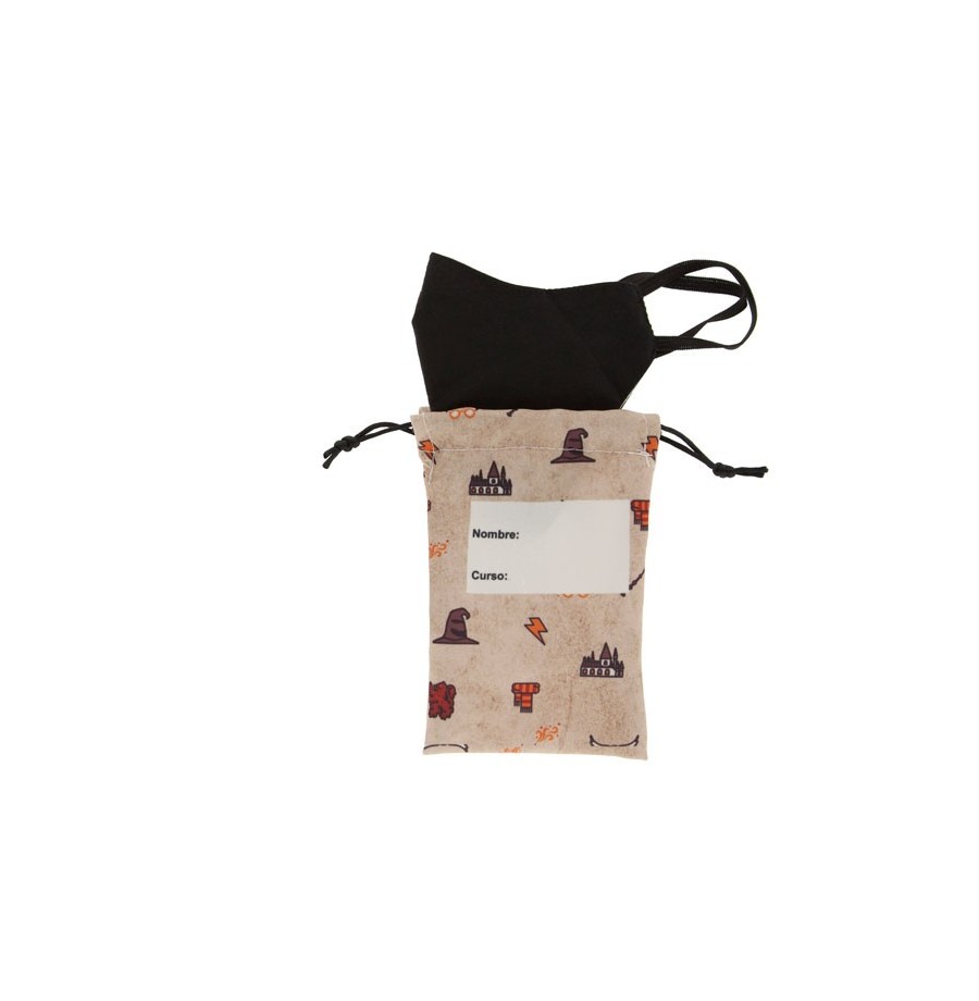 Sac en tissu porte masque protection