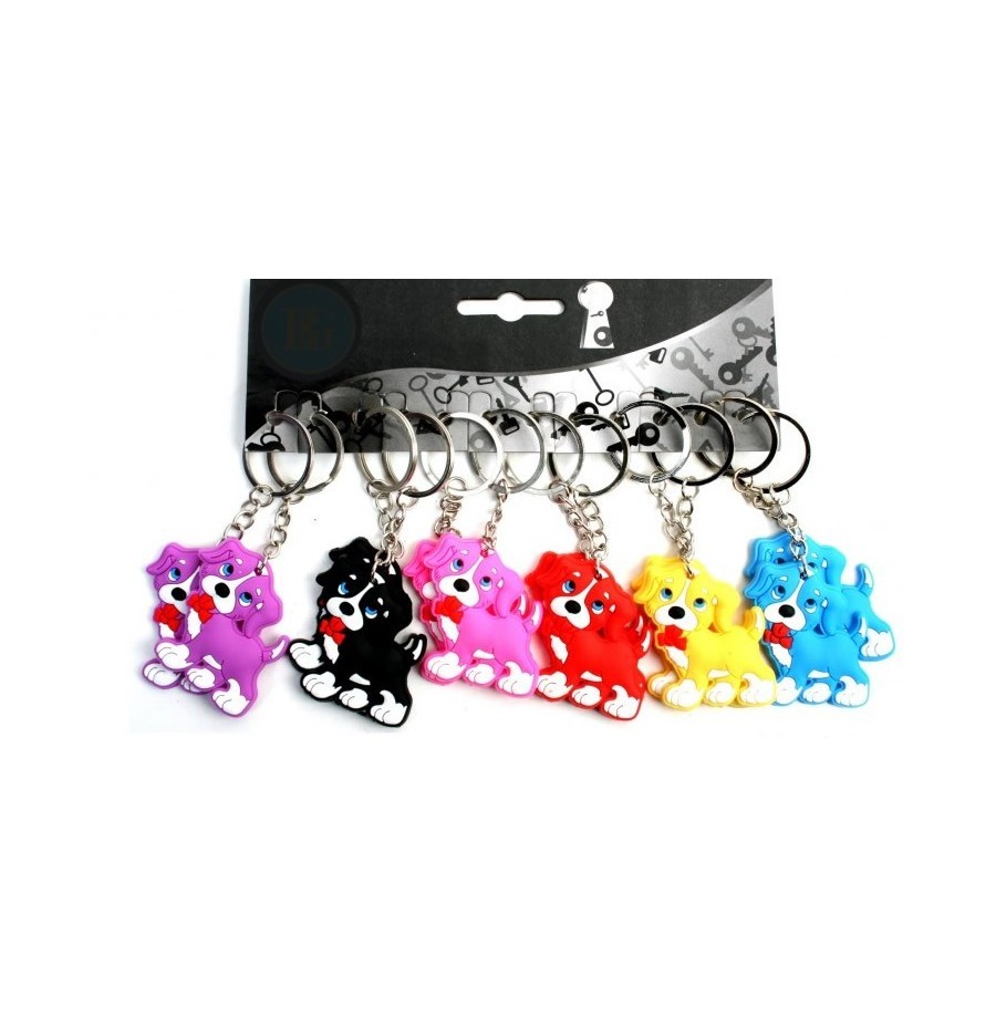 Porte-clés Chiens couleurs assorties 5 cm