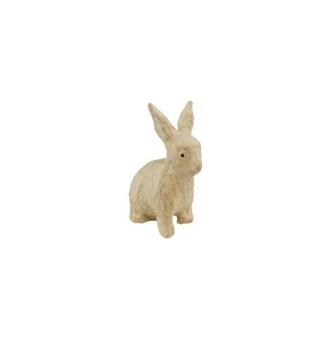 Lapin assis papier maché env 12 cm