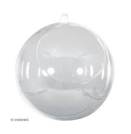 Boule plastique transparente diam. 40 mm