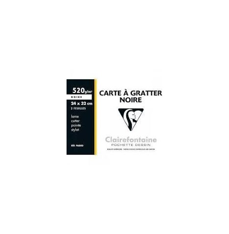 Carte à gratter noire 24 x32  pochette 2 fles