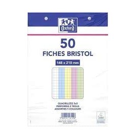 50 fiches bristol ass. perfo. 105 x 148 224g