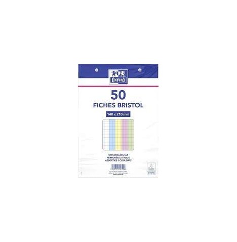 50 fiches bristol ass. perfo. 105 x 148 224g