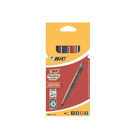 Pochette 4 marker pocket permanent ass. Bic